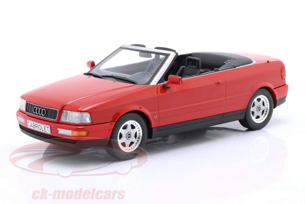 Audi Cabriolet Byggeår 1991 rød 1:18 ModelCar Group