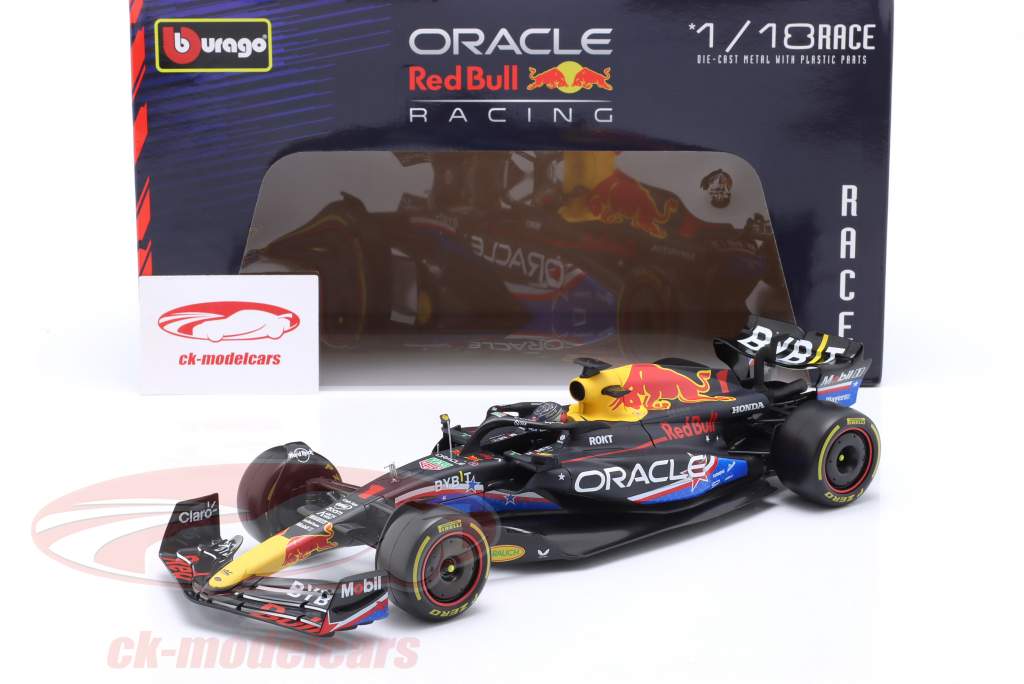 Max Verstappen Red Bull RB19 #1 vincitore U.S.A. GP formula 1 Campione del mondo 2023 1:18 Bburago