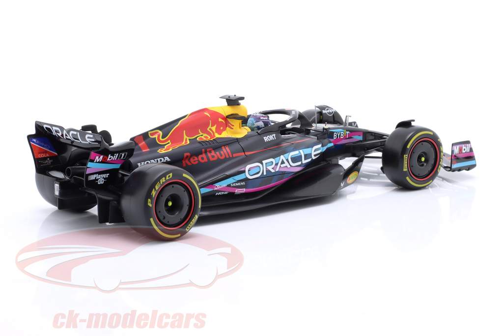 Max Verstappen Red Bull RB19 #1 winnaar Miami GP formule 1 Wereldkampioen 2023 1:18 Bburago