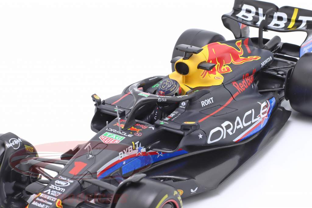 Max Verstappen Red Bull RB19 #1 vinder USA GP formel 1 Verdensmester 2023 1:18 Bburago
