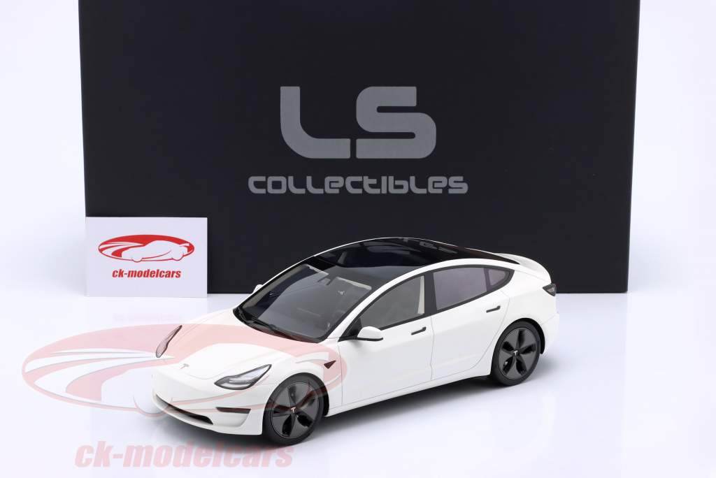 Tesla Model 3 Année de construction 2021 blanc perle 1:18 LS Collectibles
