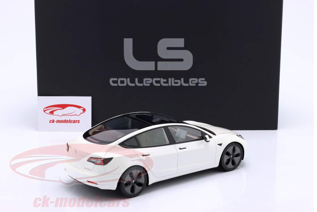 Tesla Model 3 Année de construction 2021 blanc perle 1:18 LS Collectibles