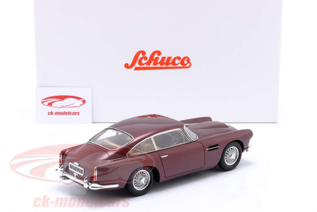 Aston Martin DB4 MK2 Byggeår 1960 vinrød 1:18 Schuco