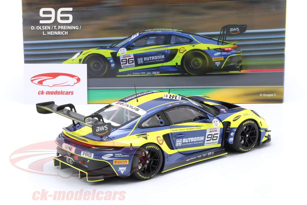 Porsche 911 (992) GT3 R #96 5th 24h Spa 2023 Rutronik Racing 1:18 Minichamps