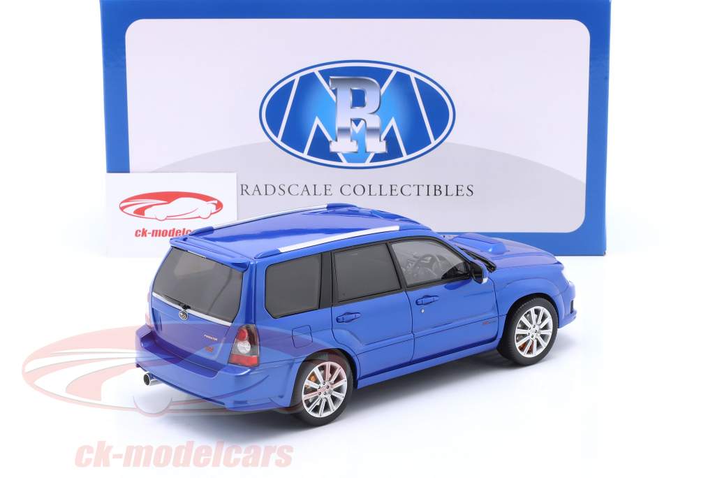 Subaru Forester STI Bouwjaar 2007 blauw metalen 1:18 Radscale Models