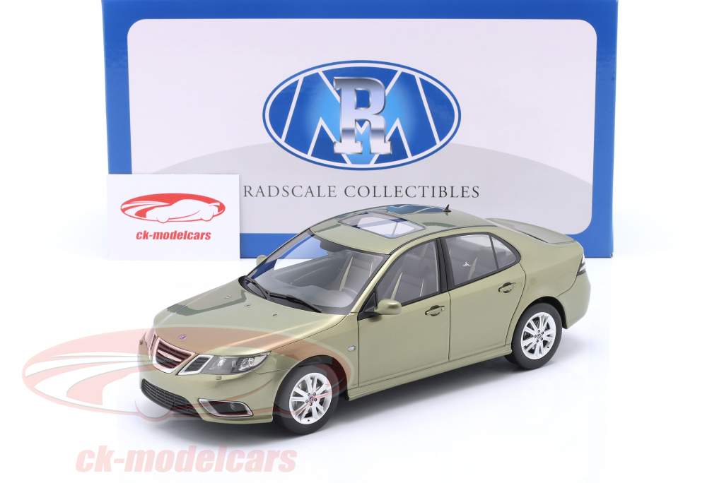 Saab 9-3 Aero Sedan Année de construction 2008 poivre vert 1:18 Radscale Models