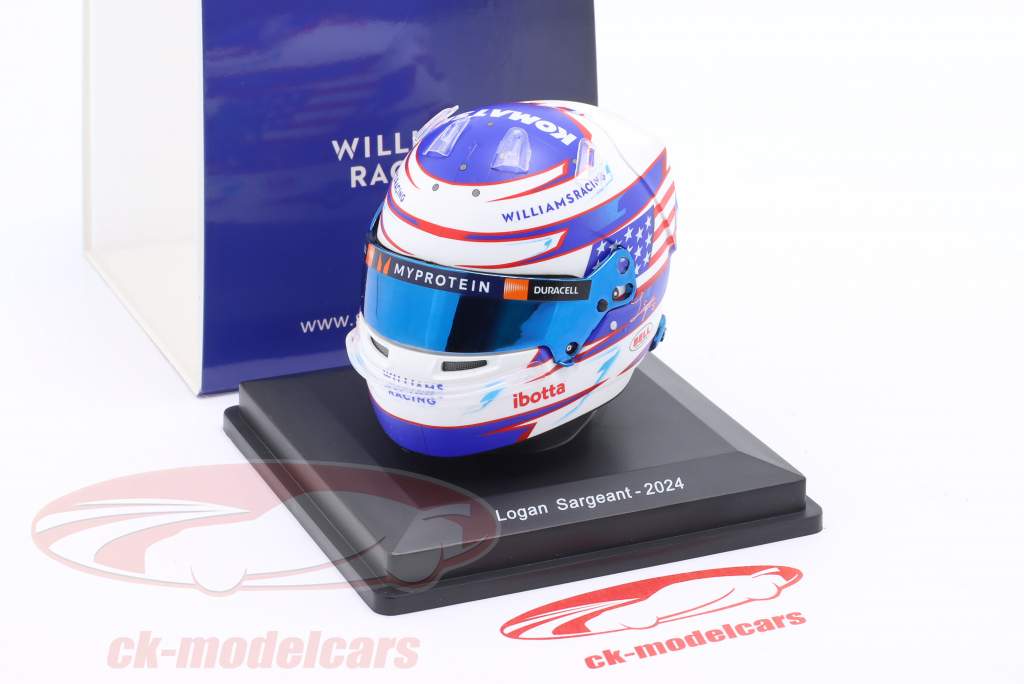 Logan Sargeant #2 Williams Racing формула 1 2024 шлем 1:5 Spark
