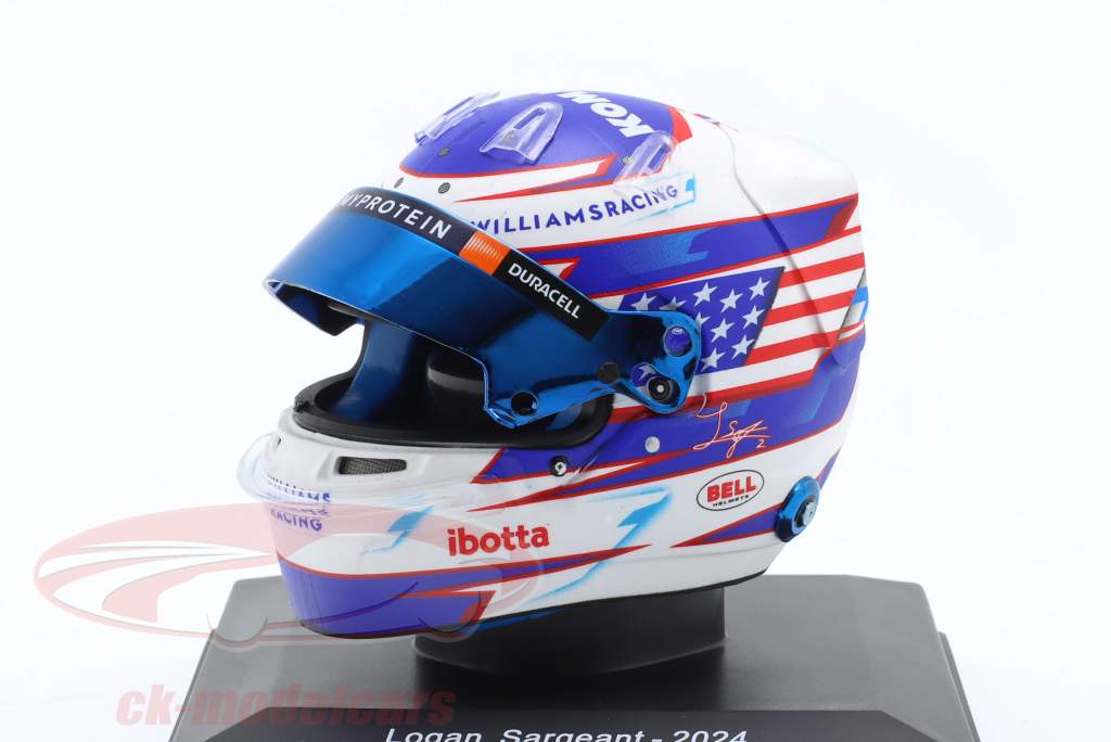 Logan Sargeant #2 Williams Racing формула 1 2024 шлем 1:5 Spark