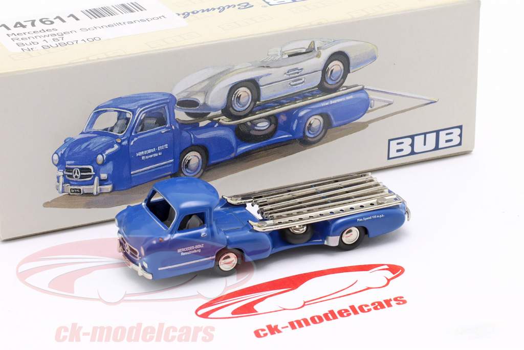 Mercedes-Benz Renntransporter Blaues Wunder Baujahr 1955 blau 1:87 Bubmobile
