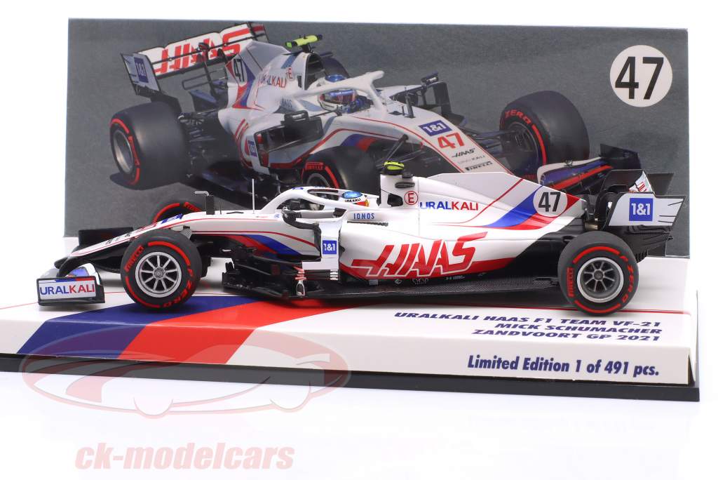 Mick Schumacher Haas VF-21 #47 hollandsk GP formel 1 2021 1:43 Minichamps