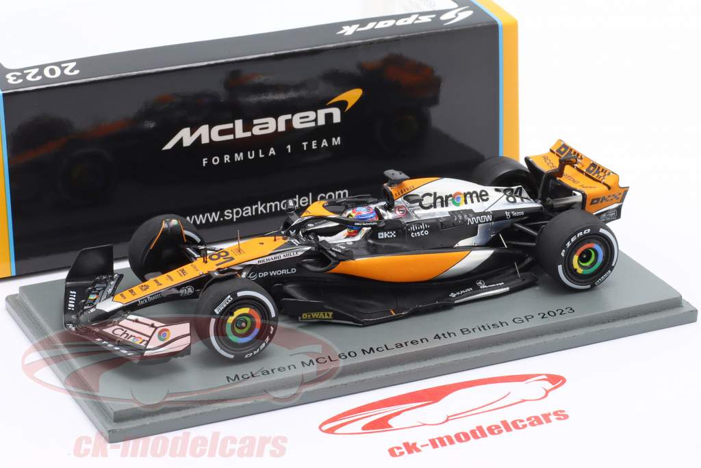 Oscar Piastri McLaren MCL60 #81 4° britannico GP formula 1 2023 1:43 Spark