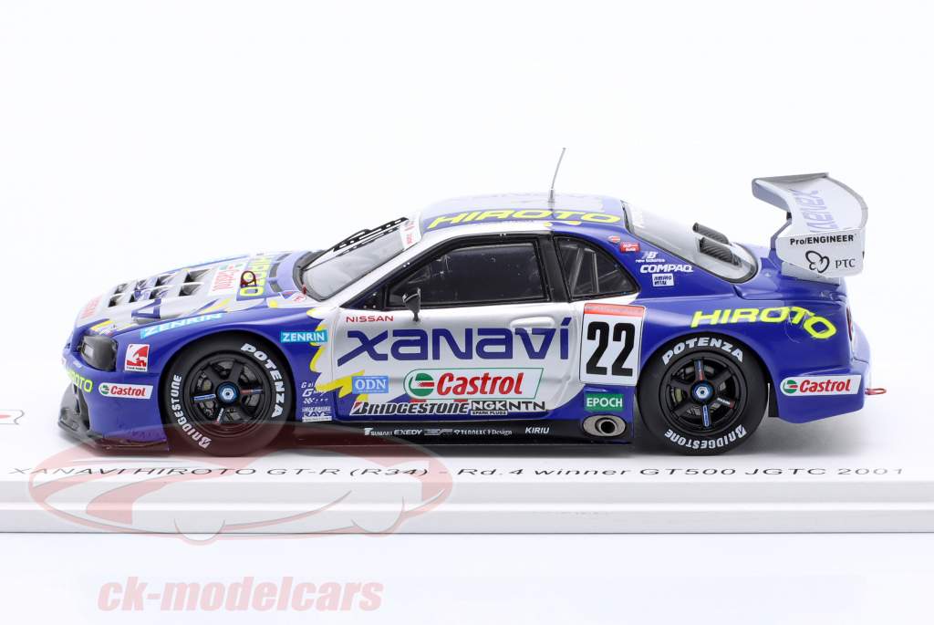 Nissan Skyline GT-R (R34) #22 Sieger JGTC Mt. Fuji 2001 Krumm, Tanaka 1:43 Spark