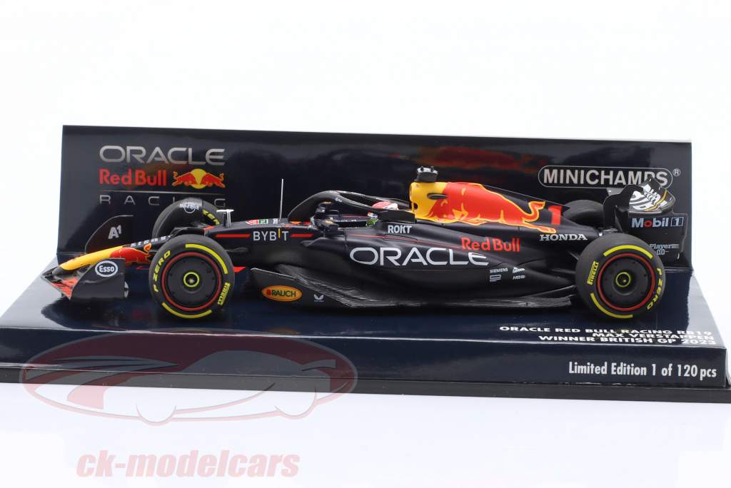 M. Verstappen Red Bull RB19 #1 winnaar Brits GP formule 1 Wereldkampioen 2023 1:43 Minichamps