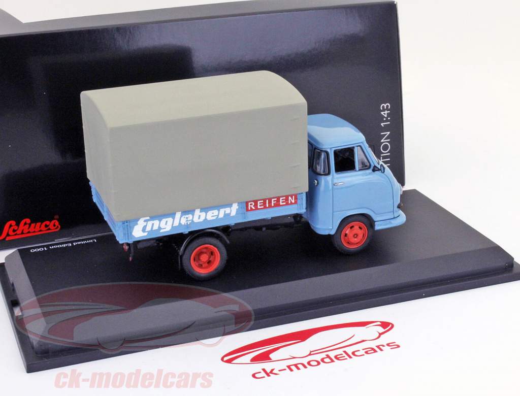 Hanomag Kurier Pritsche mit Plane Englebert Reifen 1:43 Schuco