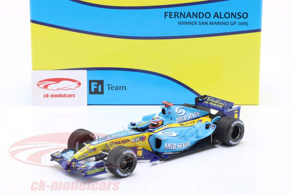 Fernando Alonso Renault R25 #5 winnaar San Marino GP formule 1 Wereldkampioen 2005 1:18 Minichamps