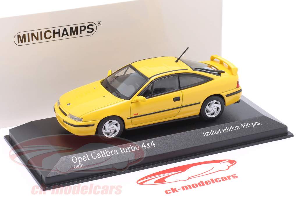 Opel Calibra Turbo 4x4 Année de construction 1989 jaune 1:43 Minichamps