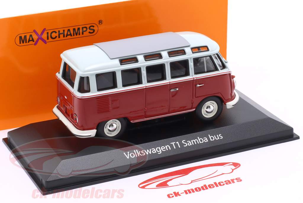 Volkswagen VW T1 Samba year 1961 red / gray 1:43 Minichamps