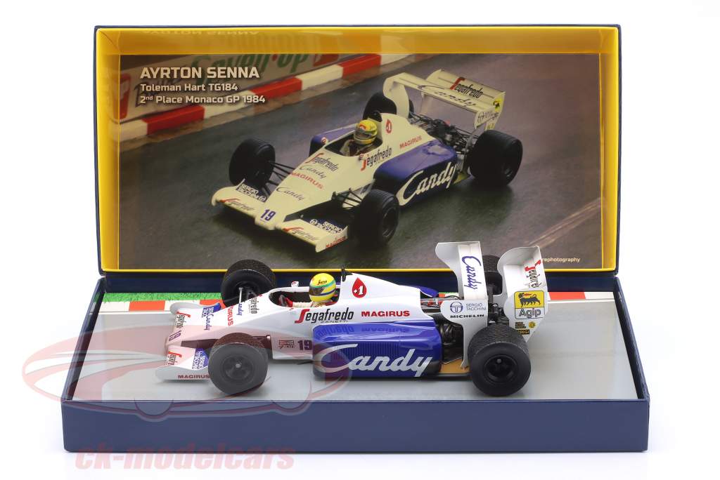 Ayrton Senna Toleman Hart TG184 #19 2nd Monaco GP formula 1 1984 1:18 Minichamps