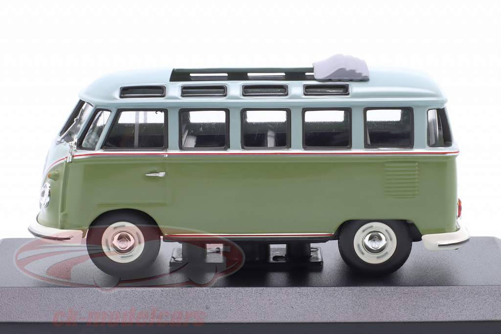 Volkswagen VW T1 Samba Année de construction 1961 vert / gris 1:43 Minichamps