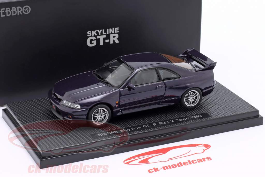 Nissan Skyline GT-R (R33) VSpec Année de construction 1995 violet 1:43 Ebbro