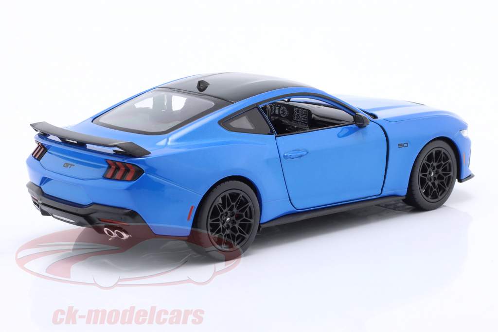 Ford Mustang GT Год постройки 2024 синий металлический / черный 1:24 Welly