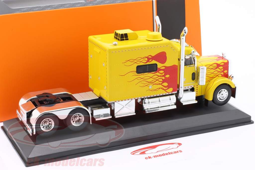 Peterbilt 379 Custom Sattelzugmaschine Baujahr 2002 gelb / Dekor 1:43 Ixo