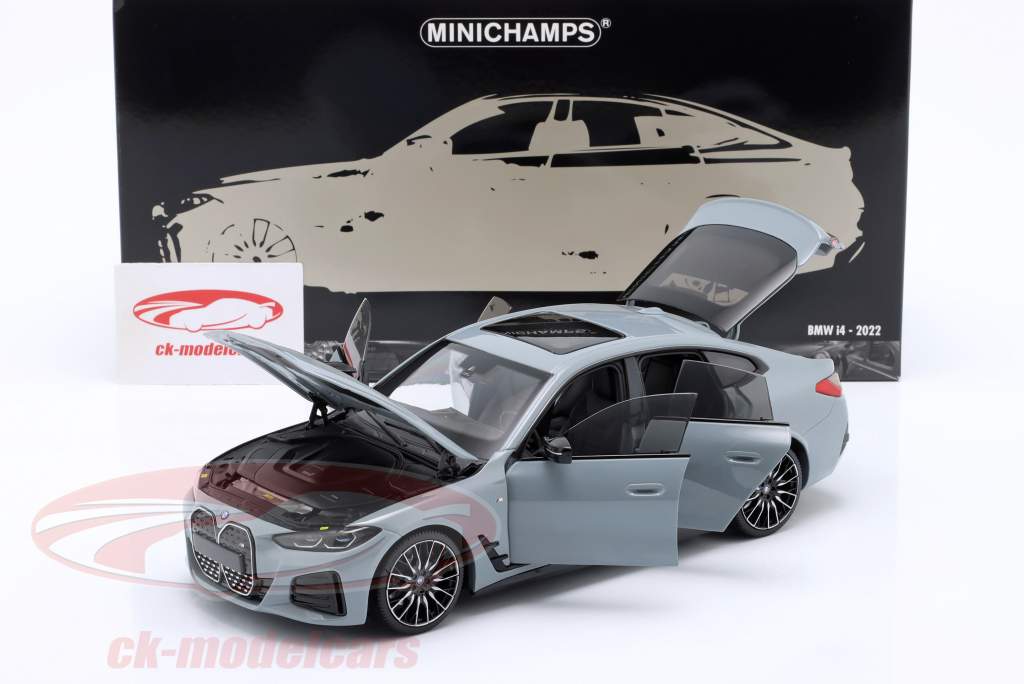 BMW i4 M50 year 2022 grey metallic 1:18 Minichamps