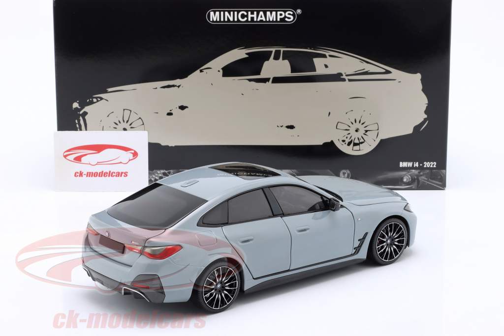 BMW i4 M50 year 2022 grey metallic 1:18 Minichamps