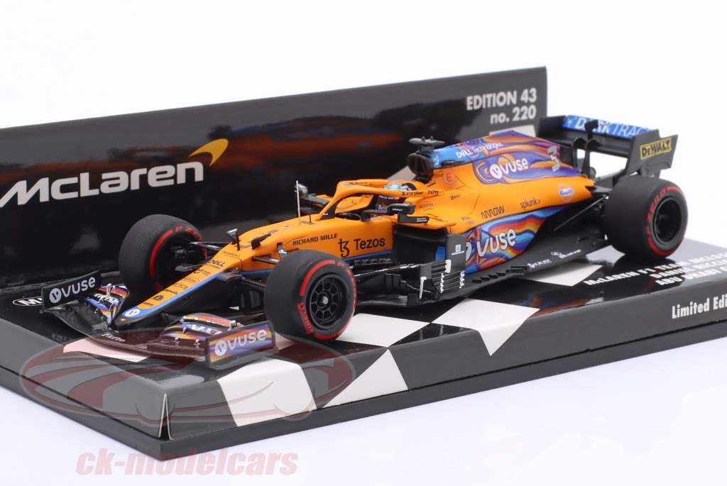 Daniel Ricciardo McLaren MCL35M #3 Abu Dhabi GP fórmula 1 2021 1:43 Minichamps