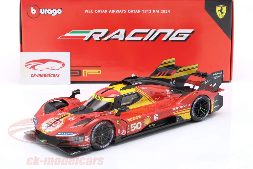 Ferrari 499P #50 6e WEC Katar 2024 Molina, Nielsen, Fuoco 1:18 Bburago