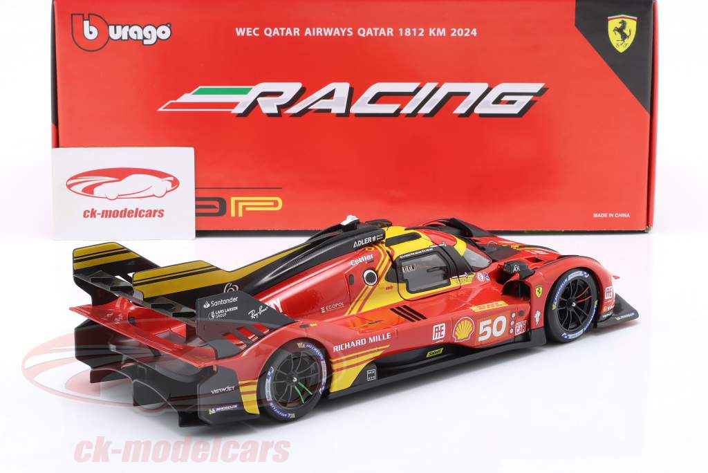 Ferrari 499P #50 6ème WEC Qatar 2024 Molina, Nielsen, Fuoco 1:18 Bburago