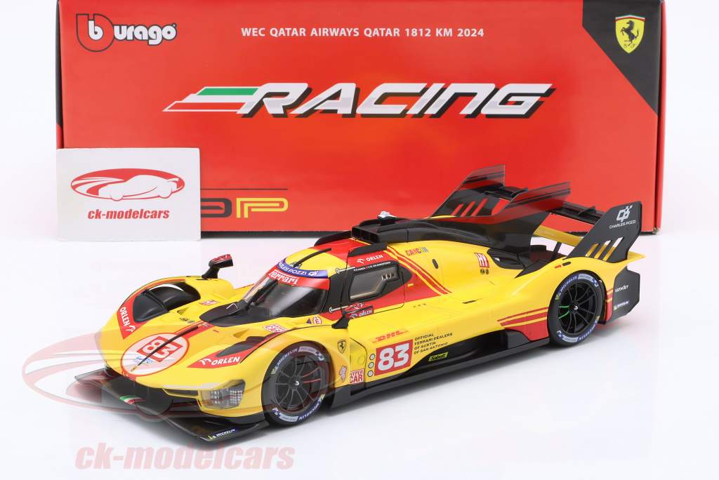 Ferrari 499P #83 4º WEC Catar 2024 Kubica, Shwartzman, Ye 1:18 Bburago