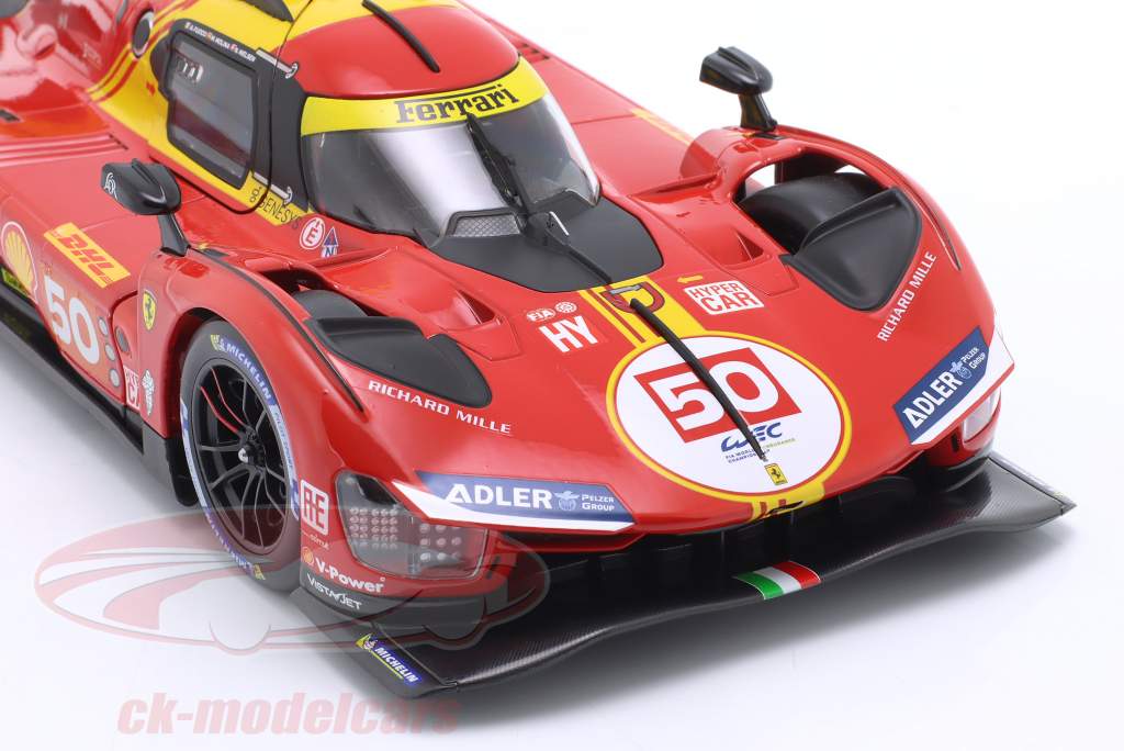 Ferrari 499P #50 第六名 WEC 卡塔尔 2024 Molina, Nielsen, Fuoco 1:18 Bburago