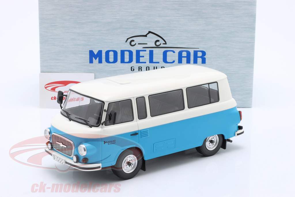 Barkas B 1000 microbús Año de construcción 1965 azul / blanco 1:18 ModelCar Group