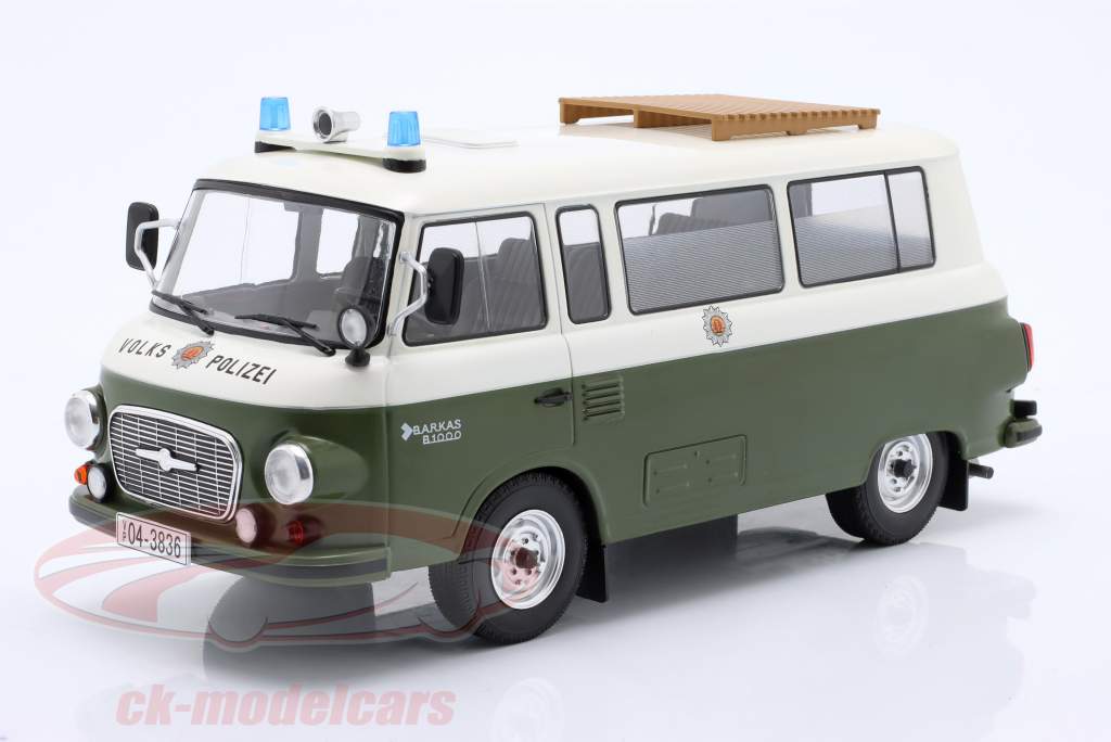Barkas B 1000 minibus Polizia popolare 1965 verde / bianco 1:18 ModelCar Group
