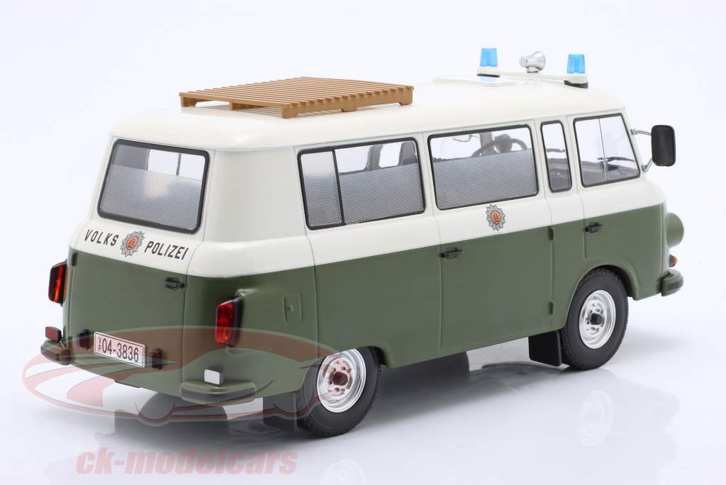 Barkas B 1000 minibus Polizia popolare 1965 verde / bianco 1:18 ModelCar Group