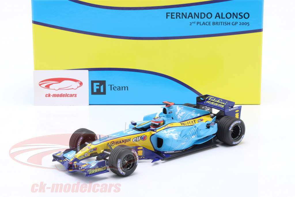 F. Alonso Renault R25 #5 2° britannico GP formula 1 Campione del mondo 2005 1:18 Minichamps