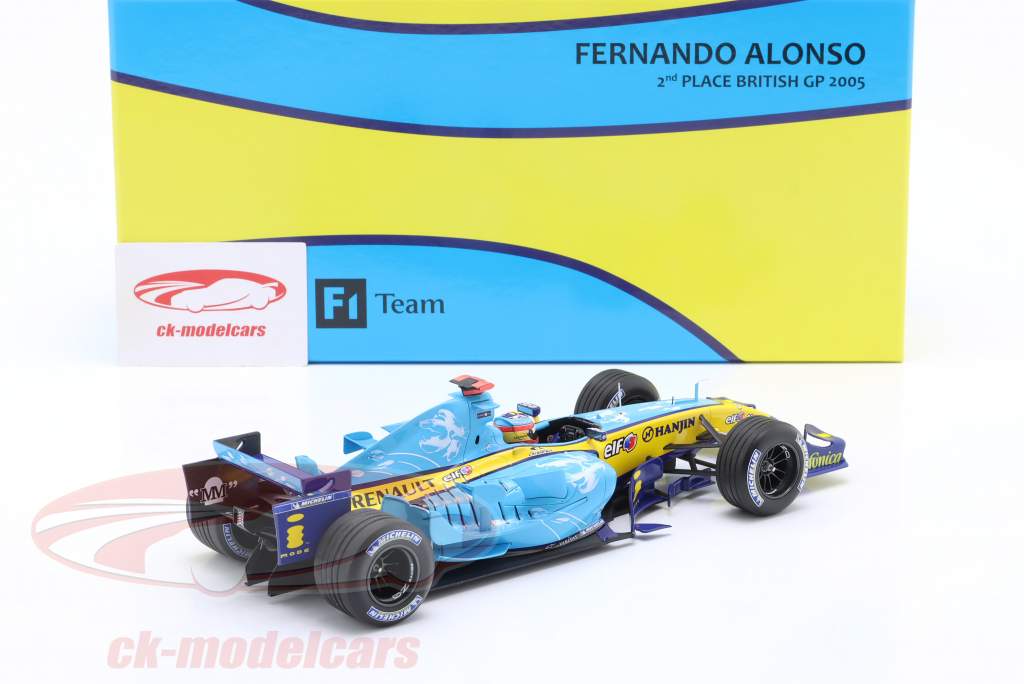 F. Alonso Renault R25 #5 2do británico GP fórmula 1 Campeón del mundo 2005 1:18 Minichamps