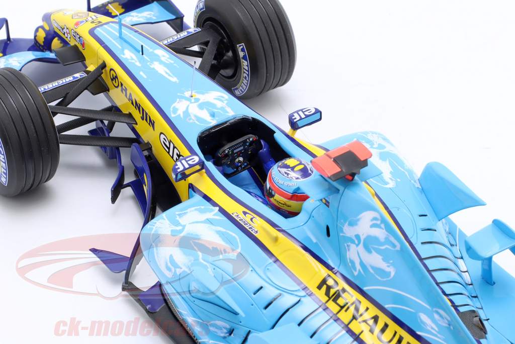 F. Alonso Renault R25 #5 2 britisk GP formel 1 Verdensmester 2005 1:18 Minichamps