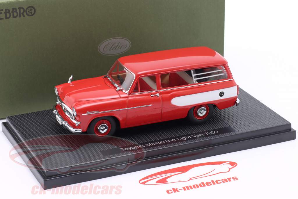 Toyopet Masterline Light Van Byggeår 1959 rød 1:43 Ebbro