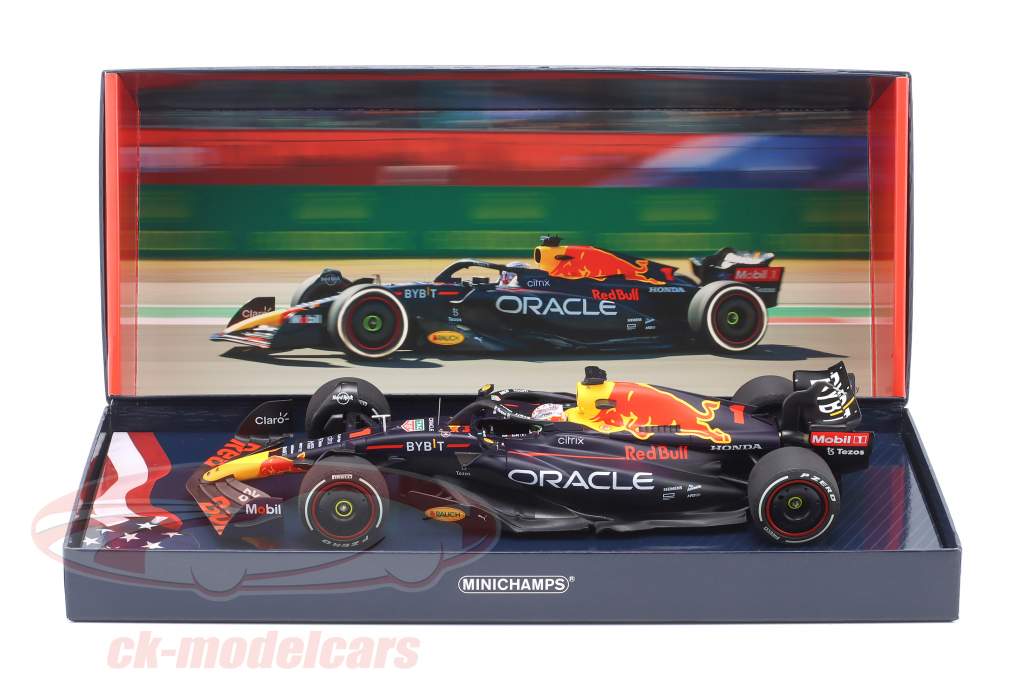 Max Verstappen Red Bull RB18 #1 Sieger USA GP Formel 1 Weltmeister 2022 1:18 Minichamps
