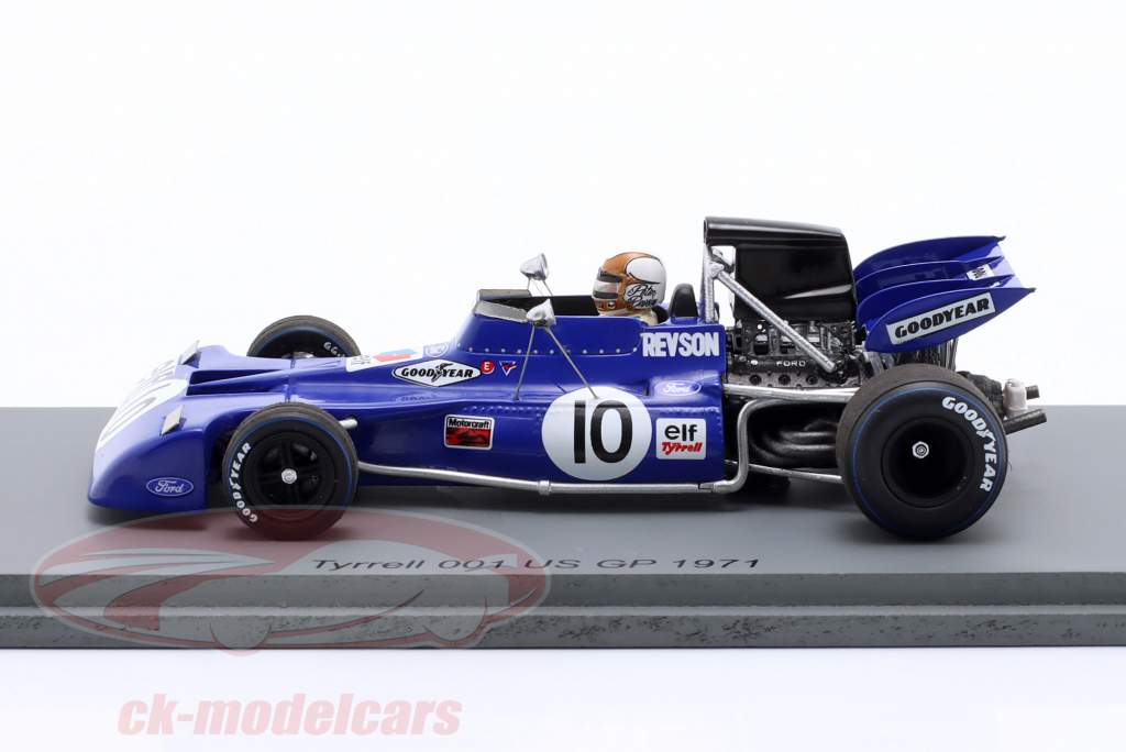 Peter Revson Tyrrell 001 #10 美国 GP 公式 1 1971 1:43 Spark