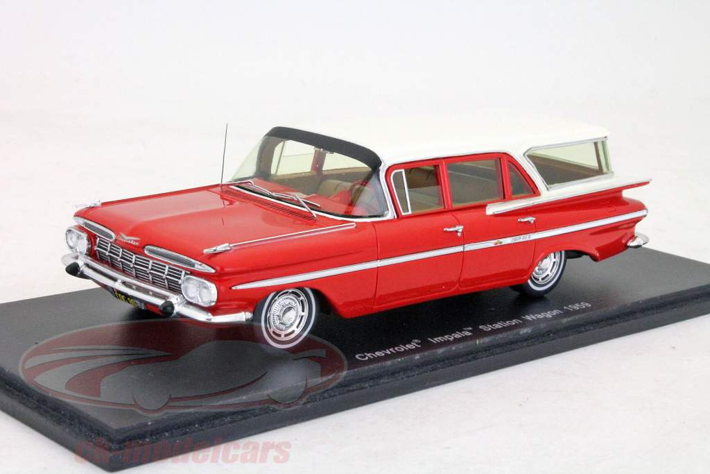 Chevrolet Impala Station Wagon 1959 red - white 1:43 spark