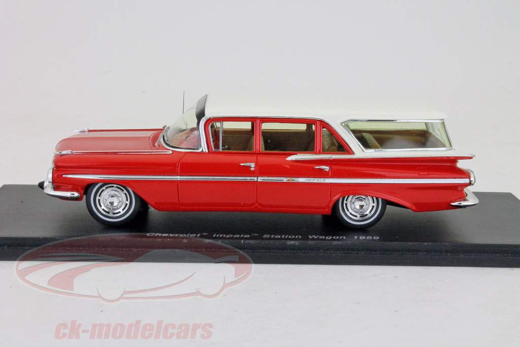 Chevrolet Impala Station Wagon 1959 red - white 1:43 spark