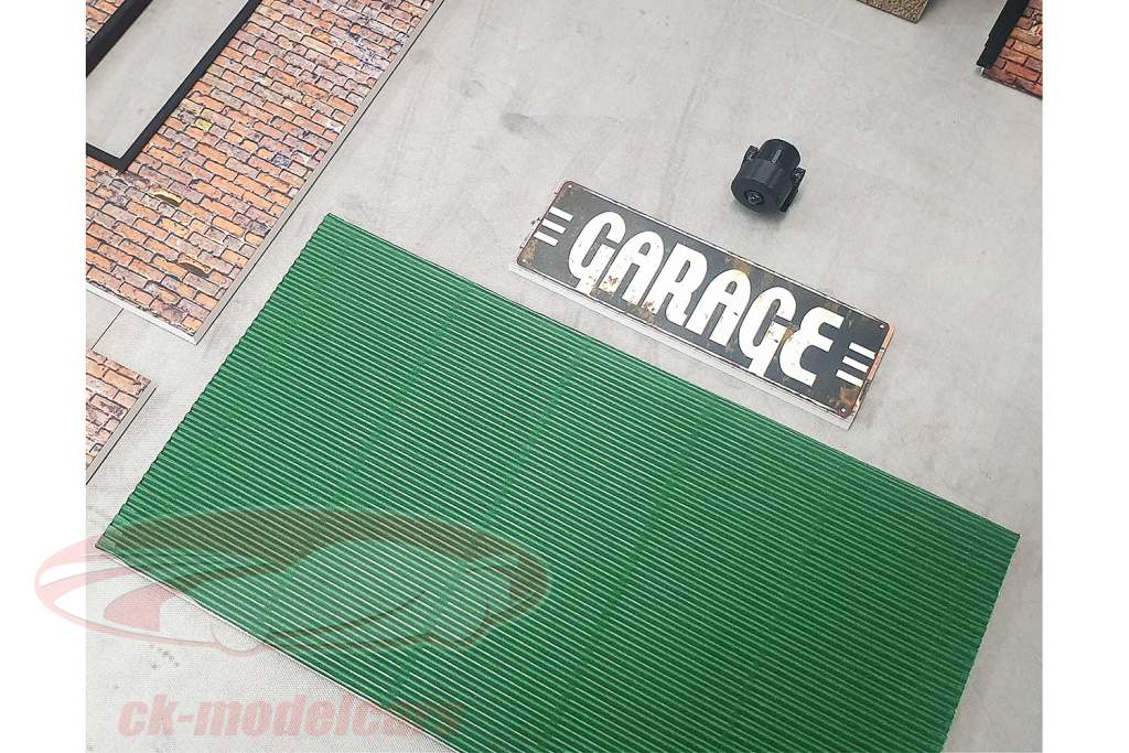 Diorama-Kit brique Garages ensemble vert volet roulant 1:18 Dioramatoys