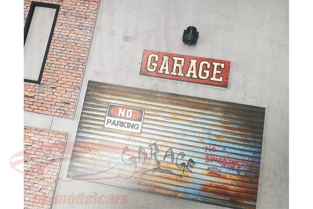 Diorama-Kit ladrillo Garajes colocar multicolor persiana enrollable 1:18 Dioramatoys