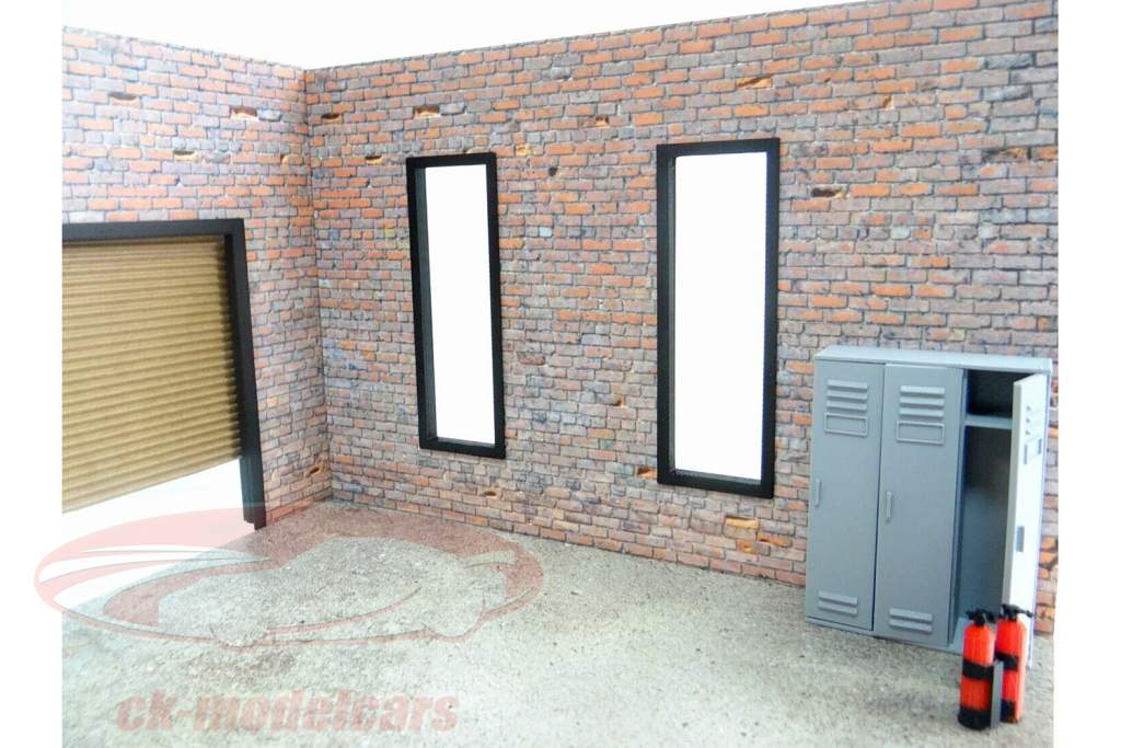 Diorama-Bausatz Backstein Garagen Set für Modelle im Maßstab 1:18 Dioramatoys