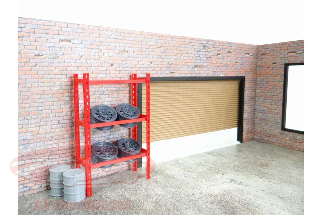 Diorama-Kit mattone Garage impostato per Modelli nel scala 1:18 Dioramatoys