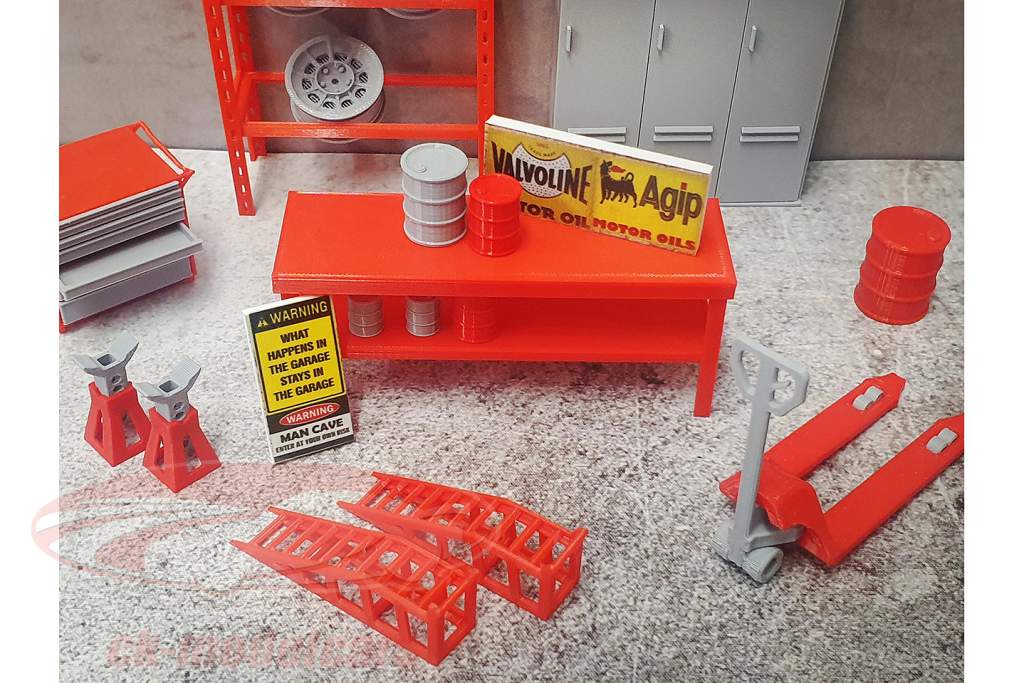 Garage Kit （大的） 红色的 1:18 Dioramatoys