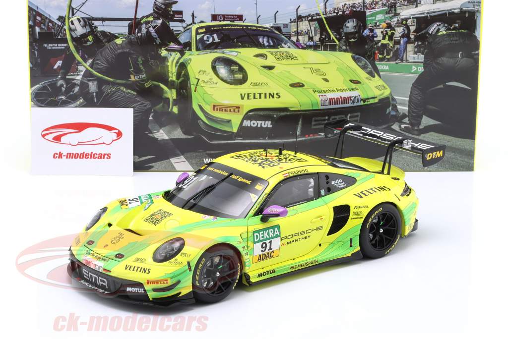 Porsche 911 GT3 R #91 ganhador Norisring DTM campeão 2023 Preining Manthey Grello 1:18 Minichamps